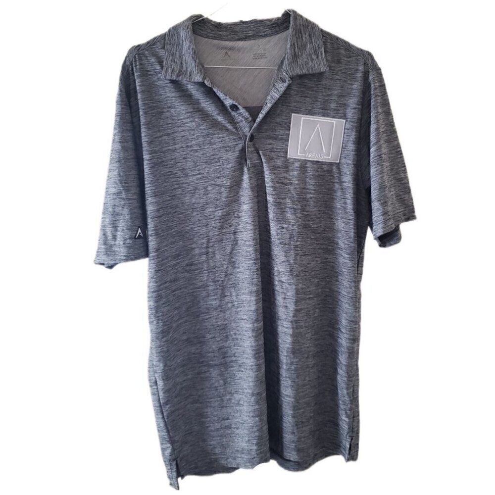 Antigua Area 15 Men's Gray Short Sleeve Polo